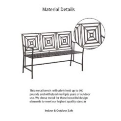 Evergreen Bronze Square Back Garden Bench -Crosley Sales Store GUEST 1d9698c9 5b36 48e4 8611 e549808badd8