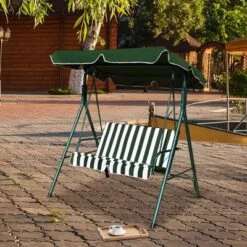Costway Loveseat Patio Canopy Swing Glider Hammock Cushioned Steel Frame Outdoor Green -Crosley Sales Store GUEST 1e08a6d6 3305 40b2 ba7e c3e38c58c045