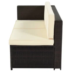 9pc Wicker Patio Sectional Seating Set With Cushions - Beige - GODEER -Crosley Sales Store GUEST 1ecc8db6 6509 4725 9819 885a6517772c