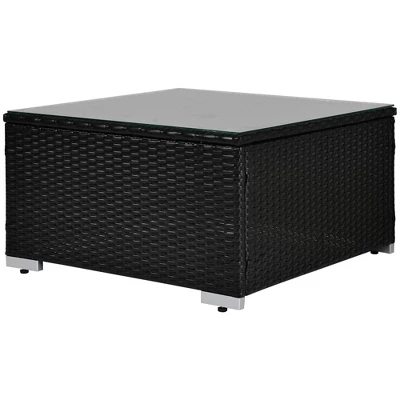 5pc Wicker Patio Sectional Seating Set With Cushions - Espresso/Blue - GODEER 6 5pc Wicker Patio Sectional Seating Set With Cushions - Espresso/Blue - GODEER - Image 6