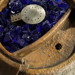 Teamson Home Outdoor 22 Inch Water Fountain Pot With Fire Pit And Fire Glass, Brown -Crosley Sales Store GUEST 1f3984c6 c3a8 49d6 97e0 6ada9fbe544f