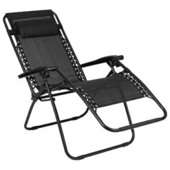 Emma And Oliver 2 Pack Adjustable Mesh Zero Gravity Lounge Chair With Cup Holder Tray - Black -Crosley Sales Store GUEST 20a3b2b3 2b46 4900 95fd c59b4e7b22fa