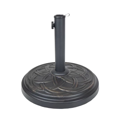 33lb Oakland Living Bronze And Black Round Cement Umbrella Stand 2 33lb Oakland Living Bronze And Black Round Cement Umbrella Stand - Image 2