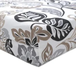45" X 18" Outdoor/Indoor Bench Cushion Dailey Pewter Black - Pillow Perfect