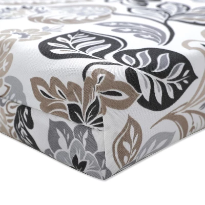 45" X 18" Outdoor/Indoor Bench Cushion Dailey Pewter Black - Pillow Perfect 1 45" X 18" Outdoor/Indoor Bench Cushion Dailey Pewter Black - Pillow Perfect