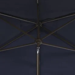 9.8' X 6.6' Rectangular Venice Crank Umbrella Navy/White - Safavieh -Crosley Sales Store GUEST 2185bd35 5c8b 4aa1 8c17 304a0c0f4b07