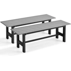 Costway 2PCS Outdoor HDPE Bench With Metal Frame 47'' X 14'' X 16'' For Yard Garden Brown/Black/Gray 19 Costway 2PCS Outdoor HDPE Bench With Metal Frame 47'' X 14'' X 16'' For Yard Garden Brown/Black/Gray -Crosley Sales Store GUEST 230aad56 4beb 4fb5 8754 c5fa50d2fcba