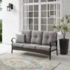 Dahlia Outdoor Steel Sofa Taupe/Matte Black - Crosley