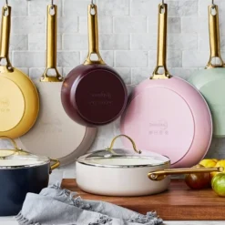 GreenPan Reserve 12" Frypan With Helper Handle & Lid Blush -Crosley Sales Store GUEST 2433d9a0 e97e 4f3e 951a 3610939682d4