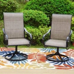 7pc Metal Patio Dining Set With 60"x37" Rectangular Metal Table & Padded Swivel Chairs - Captiva Designs -Crosley Sales Store GUEST 24edc63d 8881 4ebc 922d e333bcfa496e