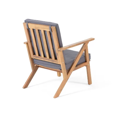 Panama 4pc Acacia Wood Patio Chair Set - Teak Finish - Christopher Knight Home 5 Panama 4pc Acacia Wood Patio Chair Set - Teak Finish - Christopher Knight Home - Image 5