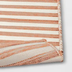 7'x10' Narrow Wornstripe Rectangular Woven Outdoor Area Rug Coral Orange - Threshold™ -Crosley Sales Store GUEST 25e56bbe db53 43e9 807e 1d35d9996e1a