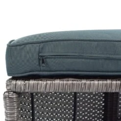 2pc Outdoor Wicker Conversation Sectional Set With Cushions & Half-Moon Side Table For Umbrella - Gray - GODEER -Crosley Sales Store GUEST 26166fd9 6577 40f2 a6a0 af0a8604ee95