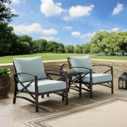 3pc Kaplan Outdoor Seating Set With 2 Chairs & Side Table - Mist - Crosley -Crosley Sales Store GUEST 26ccac16 c4e4 433c aca9 3d6f6da6b599