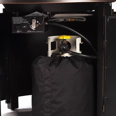 5pc Set With 44" Round Outdoor Aluminum Fire Pit Table & Four Swivel Rocking Chairs & Wind Blocker Lid - Oakland Living 8 5pc Set With 44" Round Outdoor Aluminum Fire Pit Table & Four Swivel Rocking Chairs & Wind Blocker Lid - Oakland Living - Image 8