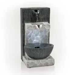 14" Modern Cascading Tabletop Fountain With LED Lights Gray - Alpine Corporation 9 14" Modern Cascading Tabletop Fountain With LED Lights Gray - Alpine Corporation -Crosley Sales Store GUEST 28908c14 8bc4 4850 a5a3 cfa5fdbf269c