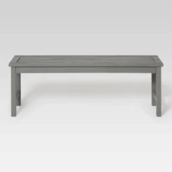 Ravenscroft Modern Boho Acacia Wood Slat Top Outdoor Dining Bench - Gray Wash - Saracina Home -Crosley Sales Store GUEST 28a837eb 59ee 4062 beb1 fa99fffdaa10