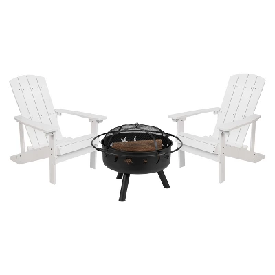 Merrick Lane Ayala 3 Piece Outdoor Leisure Set With Set Of 2 Poly Resin Adirondack Chairs And Star And Moon Iron Fire Pit 12 Merrick Lane Ayala 3 Piece Outdoor Leisure Set With Set Of 2 Poly Resin Adirondack Chairs And Star And Moon Iron Fire Pit - Image 12