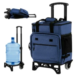 Costway 50-Can 3-in-1 Insulated Rolling Cooler With Adjustable Handle & Bottom Plate Blue/Grey -Crosley Sales Store GUEST 2943366c 5ade 41fd 9d15 93a6a7c9a5d8