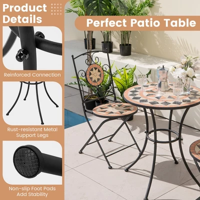 3pcs Patio Bistro Set Outdoor Patio Conversation Furniture Folding Dining Garden 4 3pcs Patio Bistro Set Outdoor Patio Conversation Furniture Folding Dining Garden - Image 4