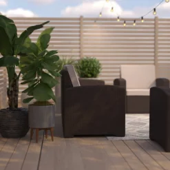 Merrick Lane Outdoor Furniture Resin Sofa Chocolate Brown Faux Rattan Wicker Pattern Patio 3-Seat Sofa With All-Weather Beige Cushions 15 Merrick Lane Outdoor Furniture Resin Sofa Chocolate Brown Faux Rattan Wicker Pattern Patio 3-Seat Sofa With All-Weather Beige Cushions -Crosley Sales Store GUEST 295a9f00 8b91 494c 8768 c859f5b4e46d