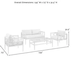 Ashford 4pc Outdoor Metal Conversation Set - Cream - Crosley -Crosley Sales Store GUEST 29add061 5e0d 48bf ba8e 78e6015883a8