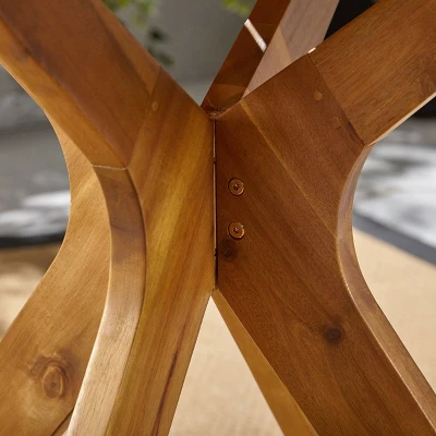 Stamford Square Acacia Wood Dining Table With X Base - Teak - Christopher Knight Home 2 Stamford Square Acacia Wood Dining Table With X Base - Teak - Christopher Knight Home - Image 2