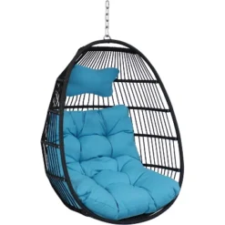 Sunnydaze Decor Sunnydaze Outdoor Resin Wicker Julia Hanging Basket Egg Chair Swing With Cushions And Headrest - 2pc -Crosley Sales Store GUEST 2ae750d8 7473 4400 a834 503b5b8b538e