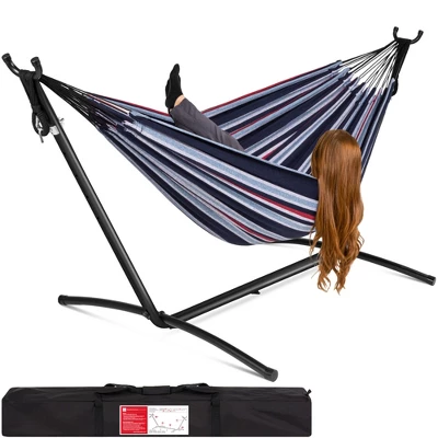 Best Choice Products 2-Person Brazilian-Style Cotton Double Hammock With Stand Set W/ Carrying Bag 13 Best Choice Products 2-Person Brazilian-Style Cotton Double Hammock With Stand Set W/ Carrying Bag - Image 13