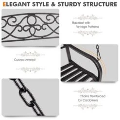 Tangkula Patio Hanging Porch Swing Outdoor 2-Person Metal Swing Bench Chair W/ Chains 16 Tangkula Patio Hanging Porch Swing Outdoor 2-Person Metal Swing Bench Chair W/ Chains -Crosley Sales Store GUEST 2c05fb84 3685 4d53 9ccd c7f32f1d4171