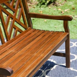 Outdoor Poplar Wood Loveseat Bench - Natural - Captiva Designs -Crosley Sales Store GUEST 2c1ee415 4312 4772 b199 e4803af27511