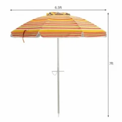 6.5' X 6.5' Portable Sunshade Beach Umbrellas With Tilt Aluminum Pole And Carrying Bag - Wellfor -Crosley Sales Store GUEST 2dd7f8be 48ab 4ef4 8bb9 b351814be20b