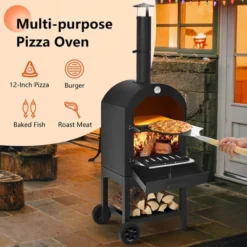 Costway Outdoor Pizza Oven Wood Fire Pizza Maker Grill W/ Pizza Stone & Waterproof Cover -Crosley Sales Store GUEST 2e010bb3 7a98 43be b468 506f7468672a