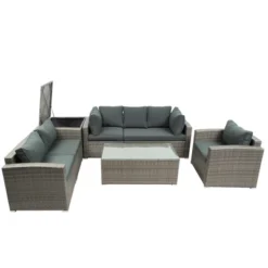 7-Piece Patio Wicker Sofa Set With Cushions, Table And Storage Box - ModernLuxe -Crosley Sales Store GUEST 2e8ec920 29c7 46dd 8718 74ec7f919c39