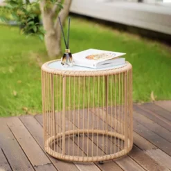 3pc Wicker Outdoor Bistro Serving Bar Set - Brown/Beige - GODEER -Crosley Sales Store GUEST 2ea60d52 38e1 462d 9109 52a606df5126