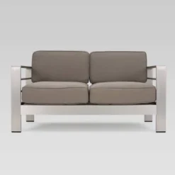 Aviara 4pc Aluminum Chat Set - Silver/Khaki - Christopher Knight Home -Crosley Sales Store GUEST 2eccde2f 2d14 4f4d ba75 68a09953a36a