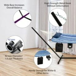 Costway Hammock Chair Stand Set Cotton Swing W/ Pillow Cup Holder Indoor Outdoor -Crosley Sales Store GUEST 2f71d4a9 fc8f 4d7d 85d5 01bfcf1cd8c3