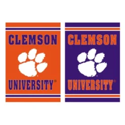 Evergreen Embossed Suede Flag, House Size, Clemson University