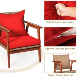 Costway 4PCS Patio Rattan Furniture Set Acacia Wood Frame Cushioned Sofa Chair 18 Costway 4PCS Patio Rattan Furniture Set Acacia Wood Frame Cushioned Sofa Chair -Crosley Sales Store GUEST 321752cd ca2e 40a2 b795 033da3f1410b