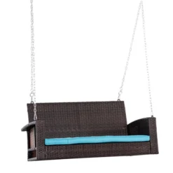 Outsunny 2-Person Wicker Hanging Porch Swing Bench Outdoor Chair With Cushions -Crosley Sales Store GUEST 329c1d21 d5f6 4992 9db4 a73d8d224ca6