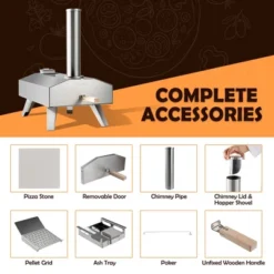 Costway Wood Pellet Pizza Oven Pizza Maker Portable Outdoor Pizza Stone W/ Foldable Leg -Crosley Sales Store GUEST 337a1bf4 0e37 44d2 8de2 814c593af6bc