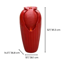 Teamson Home Indoor/Outdoor Contemporary Vase Water Fountain With LED Lights, Red 8 Teamson Home Indoor/Outdoor Contemporary Vase Water Fountain With LED Lights, Red -Crosley Sales Store GUEST 3386a520 4f2c 4549 8fb1 ac0273d2eac2