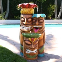 35" 3-Tier Tiki Fountain - Alpine Corporation
