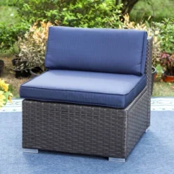 9pc All-Weather Patio Wicker Conversation Set With Cushions - Navy - Captiva Designs -Crosley Sales Store GUEST 34bc56a1 d301 4c40 a67d 9a319ae86a12