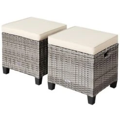 Costway 2PCS Patio Rattan Cushioned Ottoman Seat Foot Rest Table 21 Costway 2PCS Patio Rattan Cushioned Ottoman Seat Foot Rest Table -Crosley Sales Store GUEST 35891ec1 5d67 4dc8 abb6 31612eacfd0b