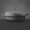 BergHOFF GEM 11" Non-stick Two-Handle Sauté Pan 4.9Qt., Black, Glass Lid