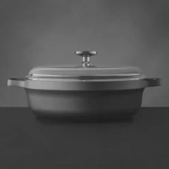 BergHOFF GEM 11" Non-stick Two-Handle Sauté Pan 4.9Qt., Black, Glass Lid