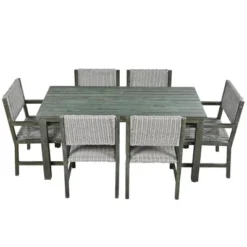 Outdoor 6-Seat Acacia Wood Dining Set For Yard, Terrace, Balcony - ModernLuxe -Crosley Sales Store GUEST 368db657 5d7e 4ba7 b813 0f6dff3d99da