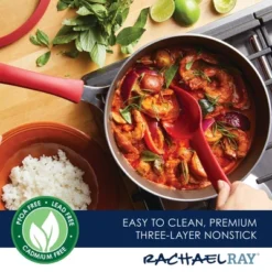 Rachael Ray Cook + Create Aluminum Nonstick Saute Pan With Lid 3qt Red -Crosley Sales Store GUEST 36d10fa8 3223 4817 921f 1b2196bbabc9