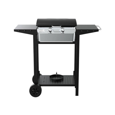 Nexgrill 300-0015 2 Burner Griddle Cart With Spatula - Black 2 Nexgrill 300-0015 2 Burner Griddle Cart With Spatula - Black - Image 2